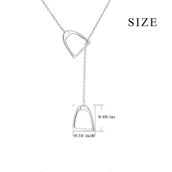 Dobbel Heste Stripet Lariat Halskjede - 925 Sterling Sølv