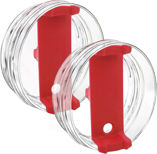 Mugglock som passar mugg 40 oz, ersättningslock stänksäkra lock spillfria mugglock red