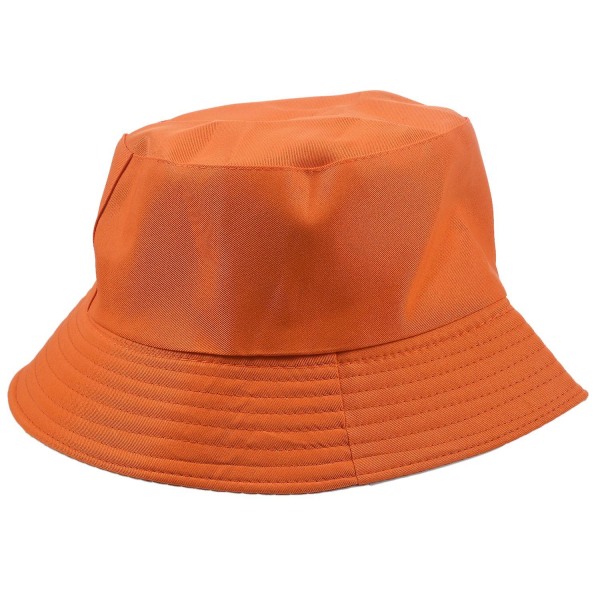 Unisex Bomulls Bucket Hat for Voksne, Sommerfiske Boonie Strandfestival Solhatt, Oransje