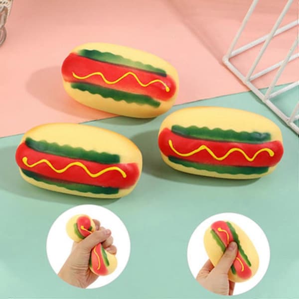 Stress Fidget Legetøj | Strækbart Legetøj | Squishy Legetøj | Pølseformet Fidget Hotdog