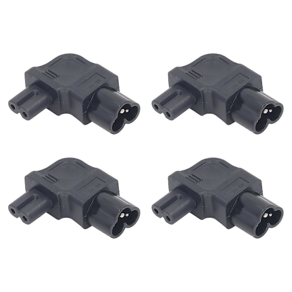 4 stk. IEC320 C6 til IEC320 C7 Strømadapter Højre Vinkel IEC320 C6 til C7 90 Graders Højresving Strømadapter 250V 2500W