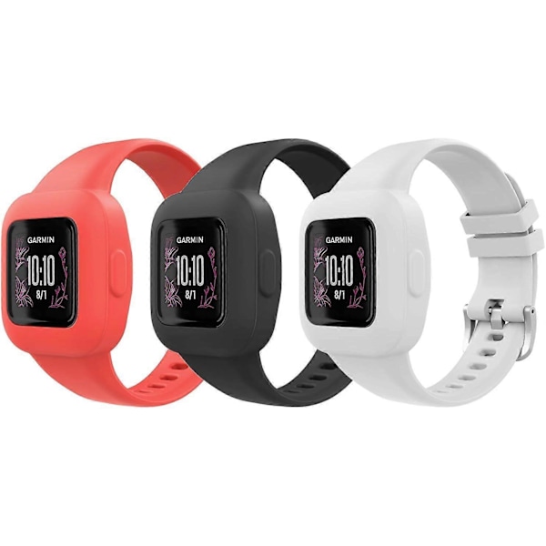 Silikone Udskiftningsurrem til Garmin Vivofit Jr. 3 Børn (Sort, Rød, Hvid)