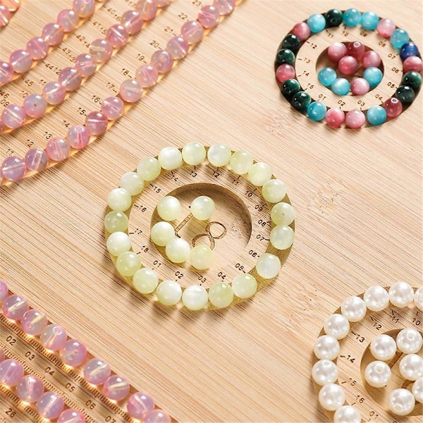 DIY Pärlverktyg Smyckesdesignbricka Massivt Trä Smyckesdisplaybricka Förvaring Pärlbricka Bambu och Trä