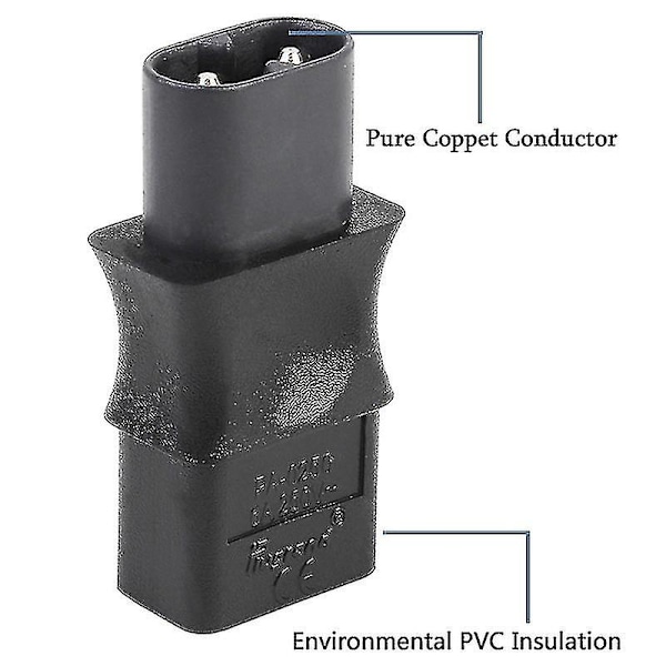 2-polig Iec 320 C8 hane till Iec 320 C9 hona AC-adapter 6A/250V EU industriell strömomvandlare Zh52(haoyi) A