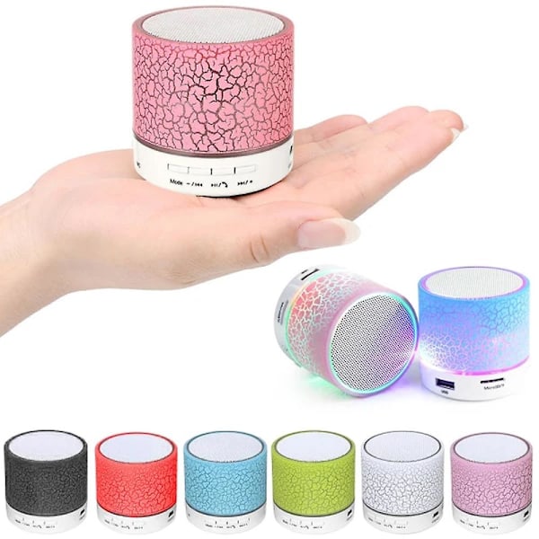 Högtalare - Bluetooth med LED - Portabel och Mini Rosa