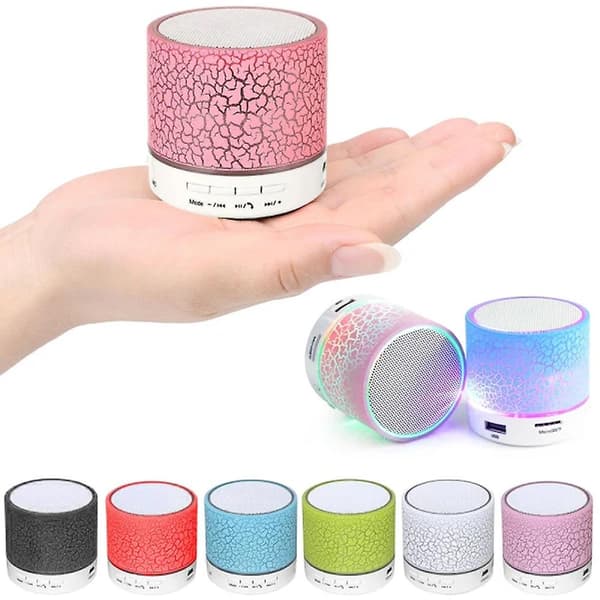 Høyttaler - Bluetooth med LED - Bærbar og Mini Rosa