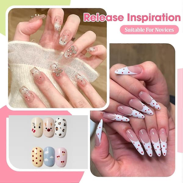 2-pack 4-i-1 Nail Art Dotting Pennor, Dubbelsidigt Nageldesignverktygset