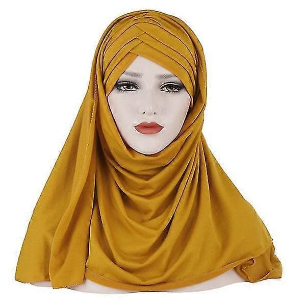 Instant Shawl Hijab Hovedtørklæde Ét Stykke Hijabs Hætteklæde Tørklæde (e)