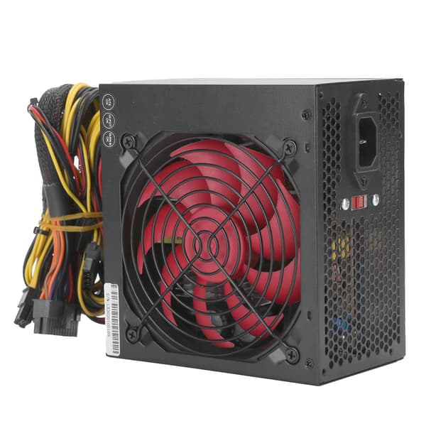 PC Strømforsyning 350W Desktop Computer Dele Tilbehør Rød Blæser Justerbar 115/230V AU Stik