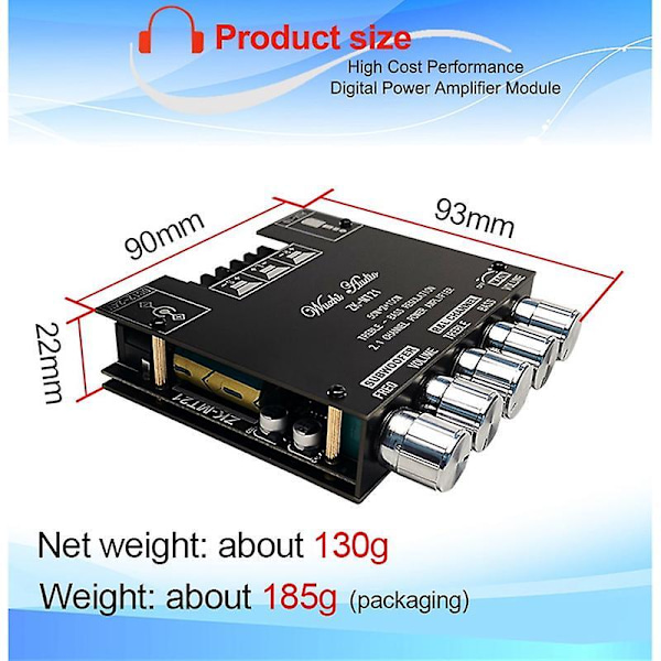 -MT21 2.1 Bluetooth 5.0 Subwoofer Forstærker Board Audio Stereo Forstærker Modul