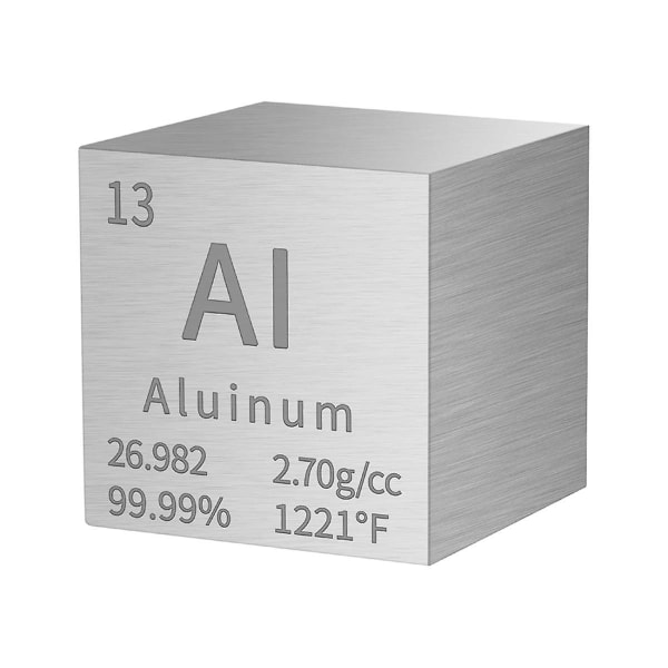 Alumiinineliön tiheysneliöt Puhdasta metallia Elementeille Kokoelmat Laboratoriokokeiden jaksollinen taulukko