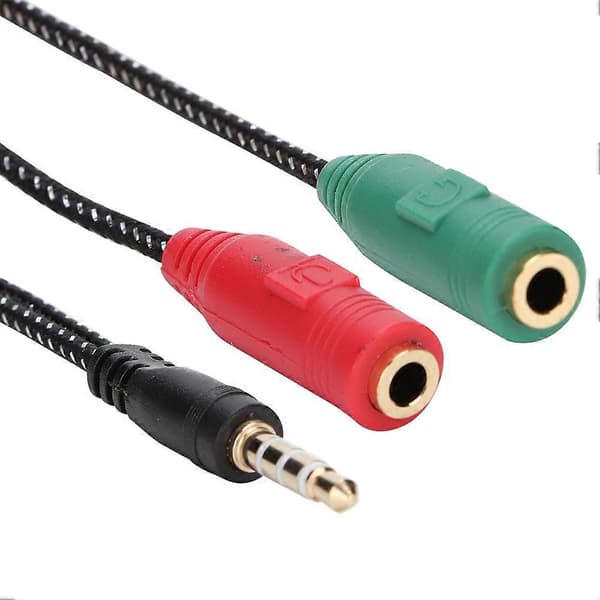 1-i-2 Han til Hun 3,5 mm Dobbelt Øretelefon Mikrofon Adapter Headset Par Audio Splitter