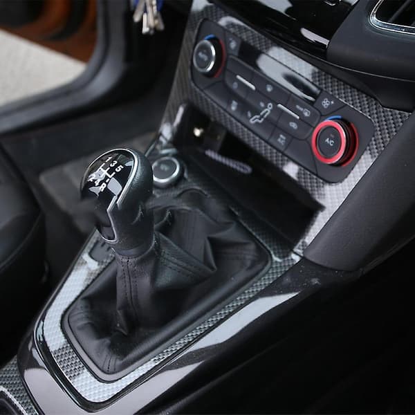 for Focus 2015 2016 2017 MK3 ST Karbonfiber Farge ABS Inner Gear Shift Panel Deksel Trim LHD