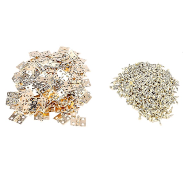100 stk Mini Hengsler Maskinvare 180 Grader For Miniatyrmøbler Skap Garderobe (diy)