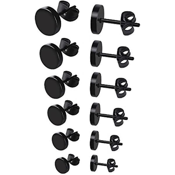 Sæt med ørestikker i rustfrit stål - 3 mm til 8 mm - 6 par