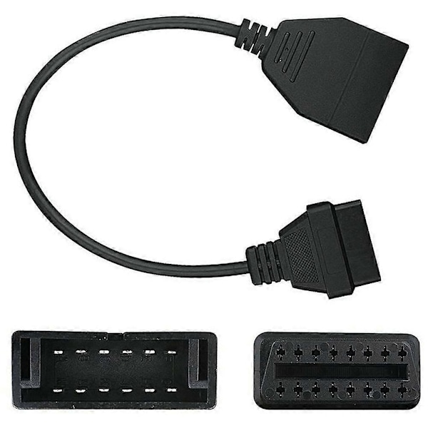 12-bens til 16-bens OBD2 Diagnostisk Konverter Adapterkabel Linjeforbindelse til GM