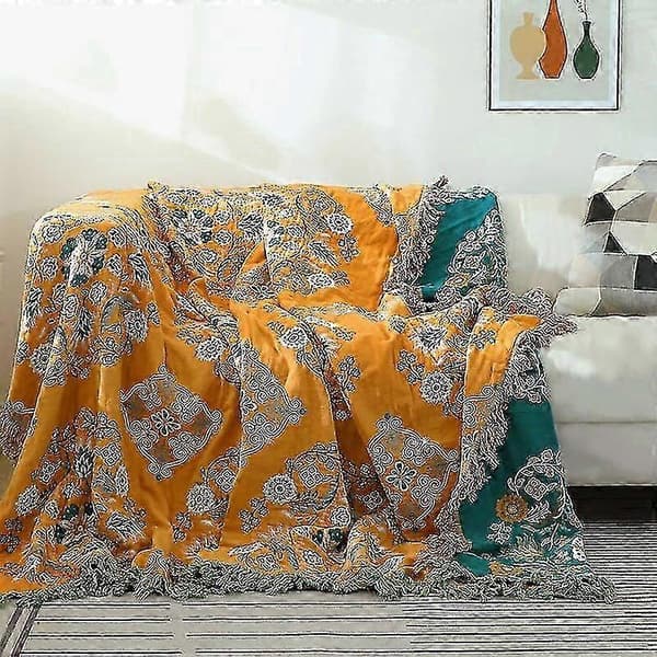 Bohemia Boho Bomuldsplaid til Sofa Sofabetræk Helårs Dekorativt Støvhåndklæde Sengetæppe Kontor Bil Seng 2025