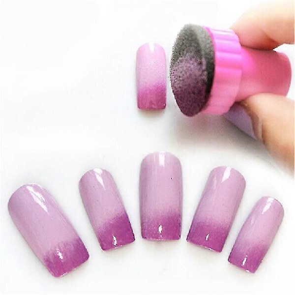 5 stk./sæt Sort Svamp Neglekunst Stamper Gradient Ændring DIY Negle Stempling Design Plader Manicure Tilbehør Værktøj