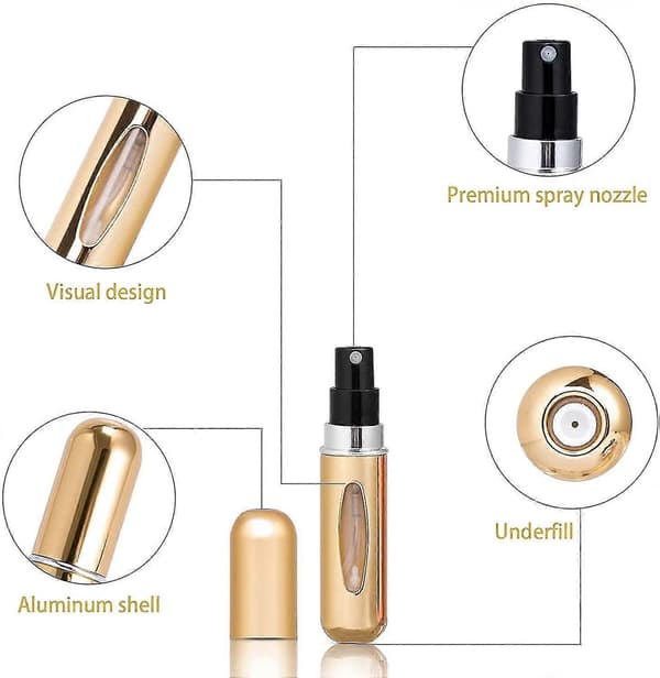 4 stycken 5 ml Parfymsprayflaskor, Återfyllningsbara Parfymsprayflaskor, Mini Bärbara