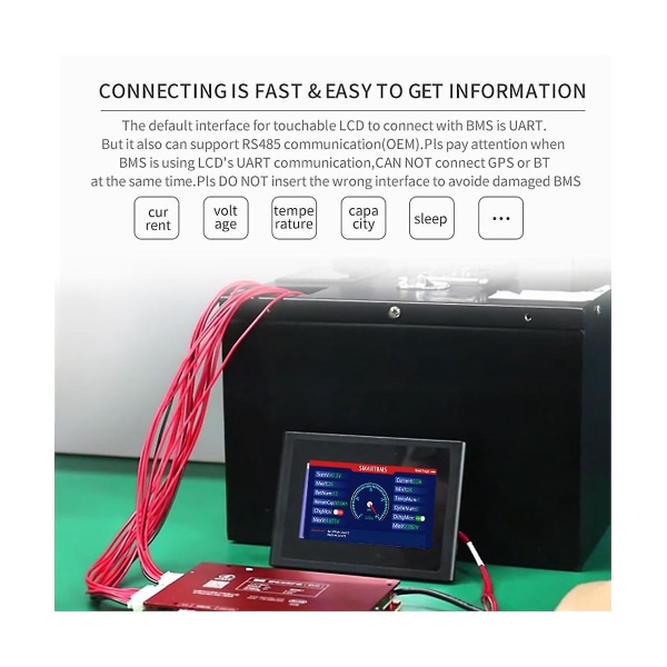 Bms Usb- Uart kommunikasjonsprotokoll til PC For Lifepo4 - Lto-batteri 4s til 32s Smart Bms Uart-kabel