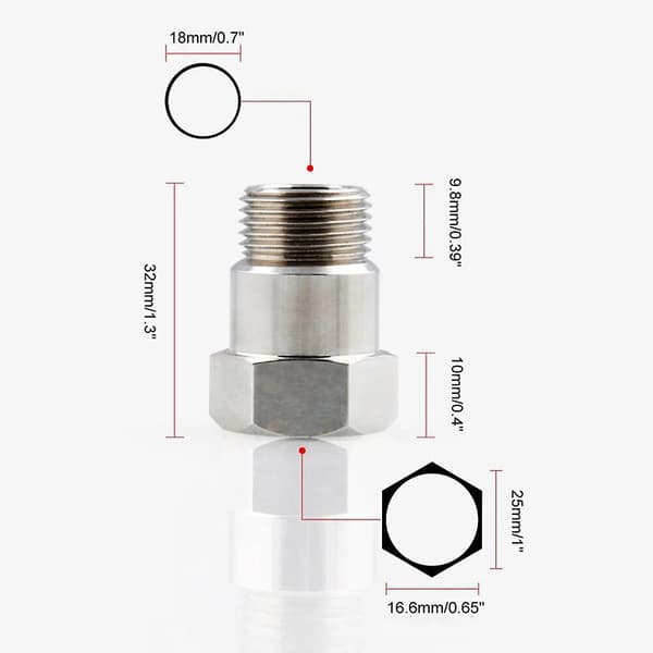 O2 iltsensor Test Rørforlænger Adapter Spacer Stål og Forkromet M18 X 15 Bung Spacer til Bildel Tilbehør