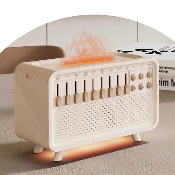Vit Brus Maskin Diffuser Luft Aroma Diffuser Luftfuktare med 8 Vita Brus Justerbar Nattlampa