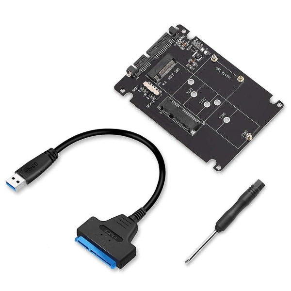 M.2 Ngff Eller Msata Till Sata 3.0 Adapter USB 3.0 Till 2.5 Sata Hårddisk 2 In 1 Converter Reader Card Wi