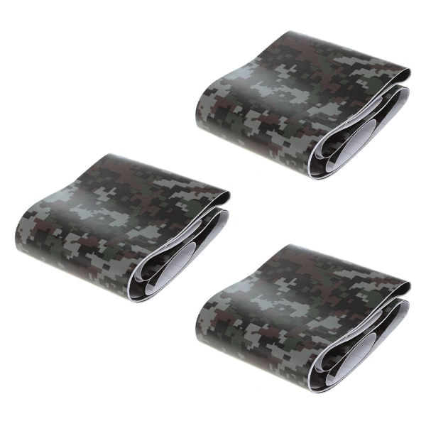 3-rull karbonfiber motorsykkel PVC vinyl klistremerke Camo Woodland kamuflasje klistremerke svart digitalkamera