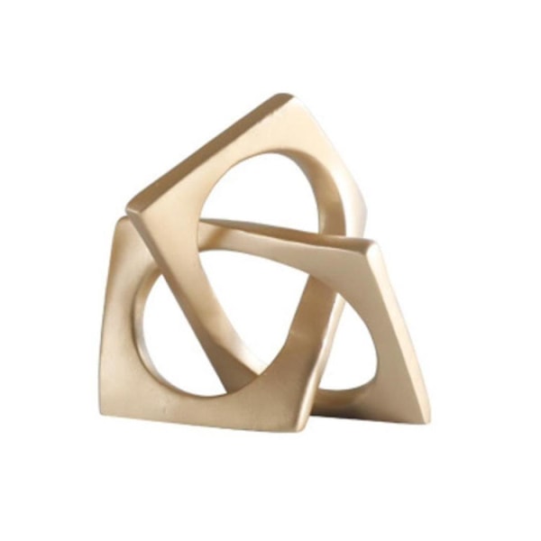 Abstrakt Geometrisk Forvrængnings Ornament Håndværk Skrivebordsdekoration Gylden Firkantet Krave Kunstværk Statue Rum Æstetik Indretning B