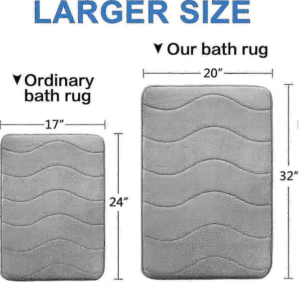 Badrumsmatta i Memory Foam, Extra Mjuka Absorberande Badrumsmattor