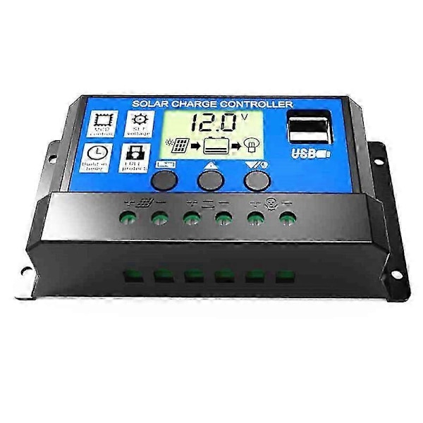 30A Aurinkopaneeliohjain HD LCD Akun Latausohjain Älykäs Ohjain Kotikäyttöön Katuvaloon