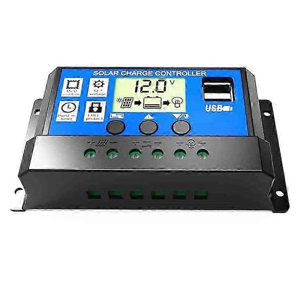 30a Solcellepanelkontroller HD LCD Batterilader Intelligent Kontroller For Hjemmebruk Gatelys