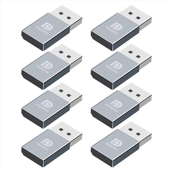 8 stk. 4K DP Displayport Dummy Plugg DP Virtuell Skjermadapter EDID Headless Ghost Emulator Grafikk
