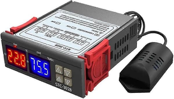 Luftfuktighetskontroller, Stc-3028 Temperaturkontroller med Intelligent Display for Fermentering Klekking 100-220v1stk)