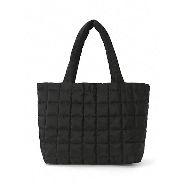 1 Stk Minimalistisk Quiltet Puffy Tote Taske, Stor Kapacitet Crossbody Taske, Trendy Polstret Skuldertaske Til Kvinder Til Daglig Pendling