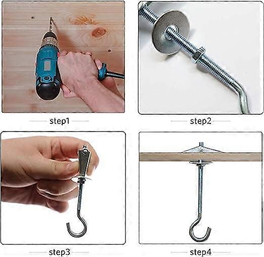 Loftkroge 12-pak Spring Toggle Wing Bolts Vægmontering Loftkroge Kraftig Pothook