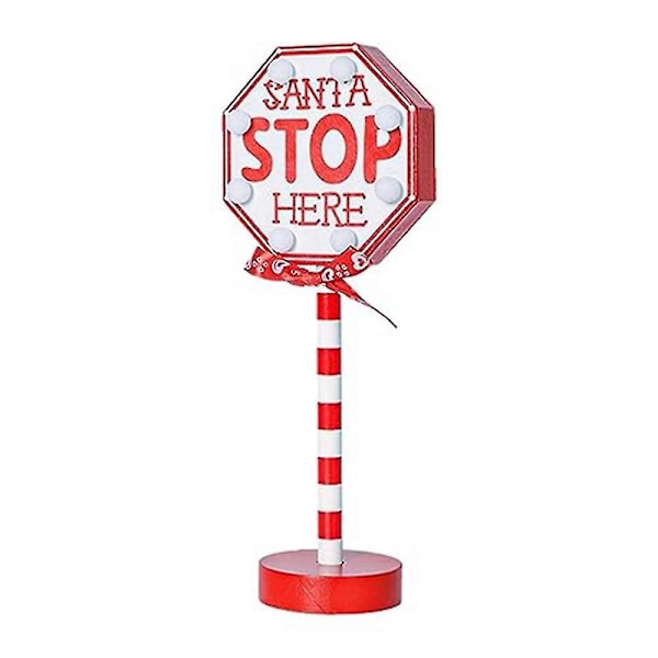 Jule LED Lys Vertikale Skilte Med LED Lys Til Julelampe Bord Skilt Stop Ornament Jule Bordlys B