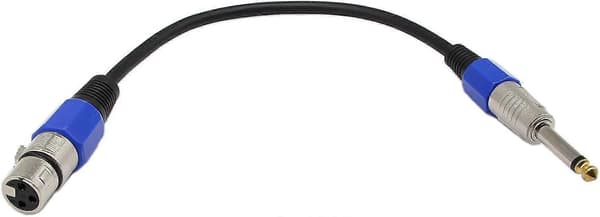 1 FT XLR 3-polet hunn til 6,35 mm hann mono jack lydkabel