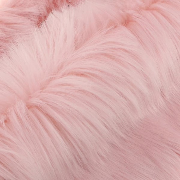 2 stk Runde Vinter Kunstig Pels Saueskinn Pluss Matte Seteputer Stolputer Seteputer Rosa 35cm