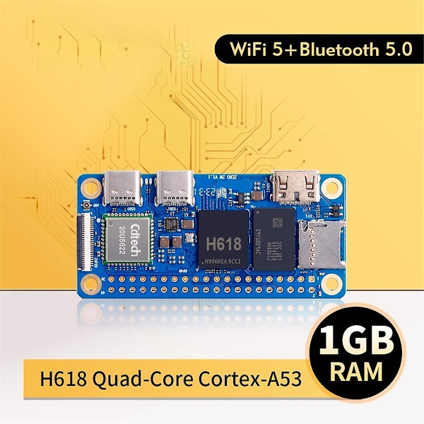 For Zero 2W 1GB RAM DDR4 Mini PC Allwinner H618 Zero 2W WiFi Bluetooth Enkortsdator