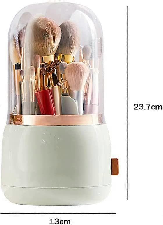 Makeupbørsteholder, 360 roterende opbevaringsbeholder til makeupbørster, makeuporganisator til makeupbørster, læbestift Light Green