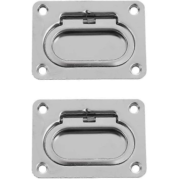Båtluckhandtag 2-pack Rostfritt Stål Marinhandtag Båt Flush Lucka Skåp Infälld Lyft Draghandtag Flush Ring Draghandtag För Marin Yach -Aya