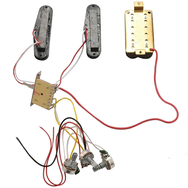ST Elektrisk Gitarr Pickup-Koppling Förkopplad 5-Vägs Switch 2T1V Kontroll SSH Pickup för Svart