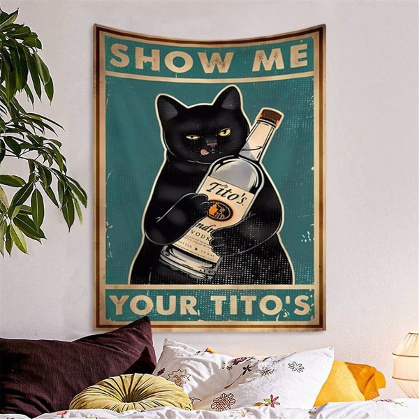 Funny Your Black Cats Poster Mann Cave Sign Vintage Bar Sign Bar Veggdekor 95 X 75cm