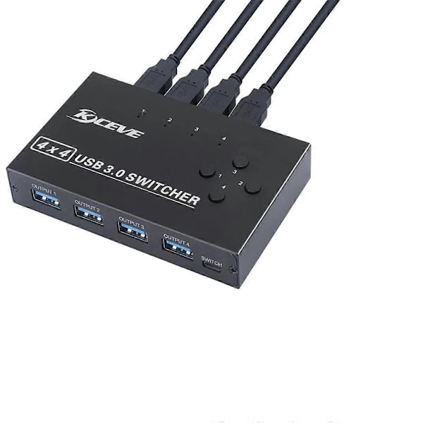 USB 3.0 Switch KM Switch Selector 4 Dator Laptop PC Stationära Datorer Hub Splitter KVM för Pro Tangentbord Mus