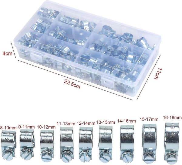 135-pack slangklämmor, zinkpläterade, 8-18 mm bästa presenten