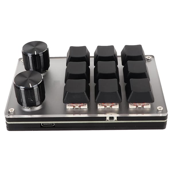 Rødt Switch Macro Keyboard Plug and Play Ergonomisk Tilpassede Knapper USB Mini Tastatur til Desktop PC 9 Taster 2 Knapper
