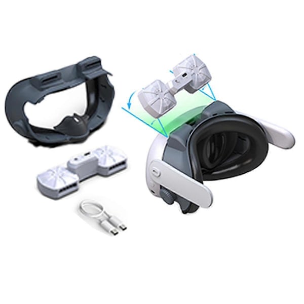 Køleventilator til 3 Face Pad Aktiv Ventilation Luftcirkulation Åndbar Interface VR Headset Cover