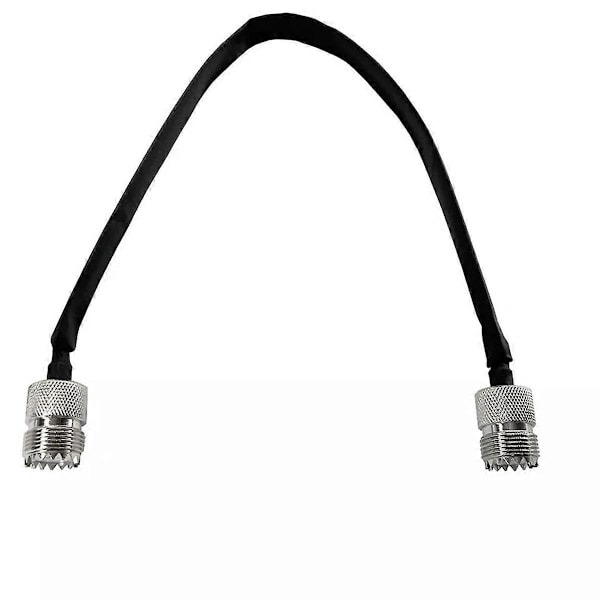 2-pak 40 cm RF koaksialkabel vindue/dør gennemføring fladt kabel, SO239 UHF hun til UHF hun, 50 Ohm