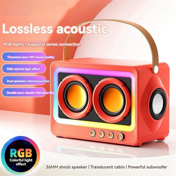 Bluetooth Högtalare Portabel Ljudhögtalare Musik Trådlös Radio FM Mini Dubbla Högtalare Bluetooth Audio Vit